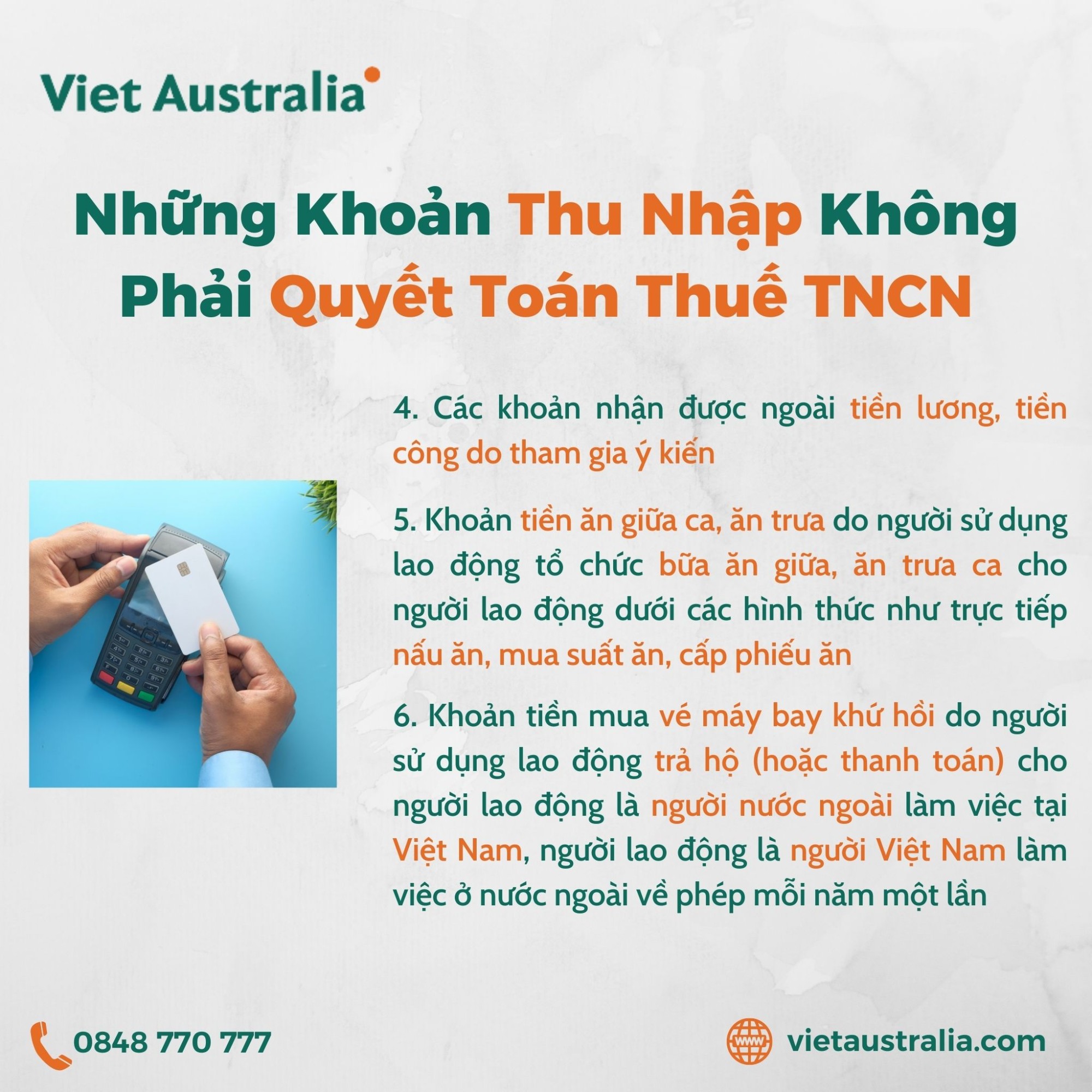Những Khoản Thu Nhập Không Phải Quyết Toán Thuế TNCN