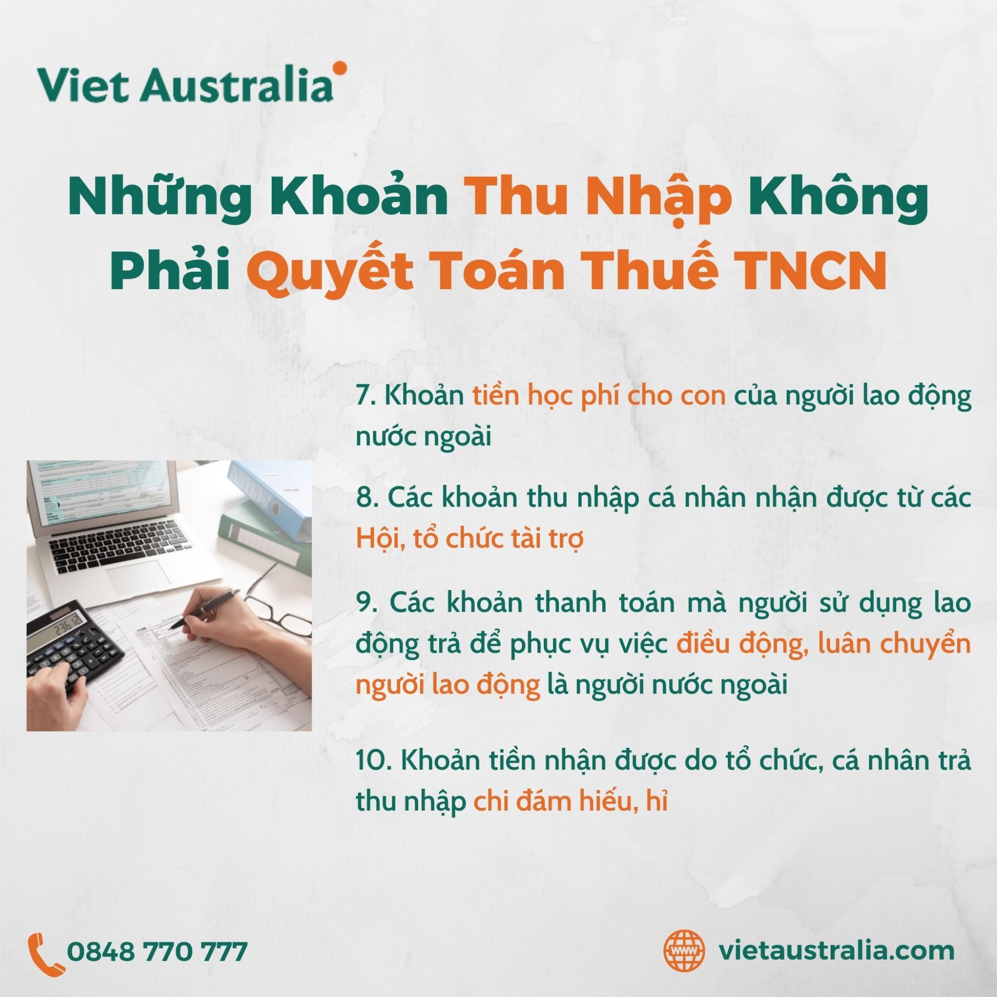 Những Khoản Thu Nhập Không Phải Quyết Toán Thuế TNCN