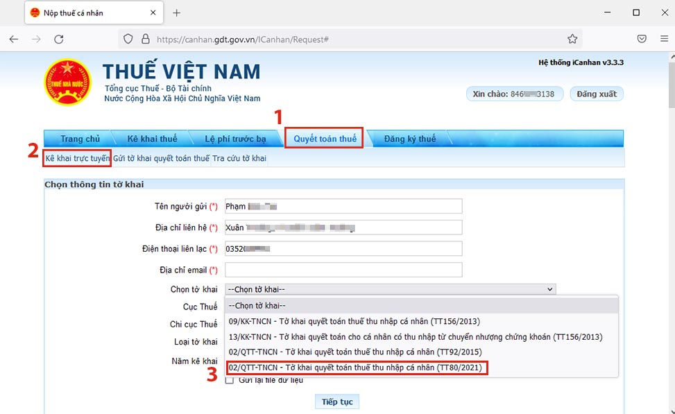 Kê Khai Thông Tin Quyết Toán Thuế TNCN